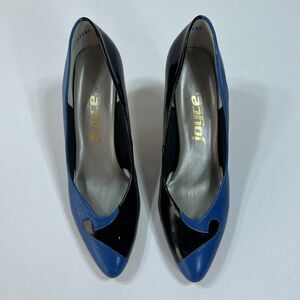 Vintage Joyce Colorblock 80s Heels Shoes Slip On Leather   6 M